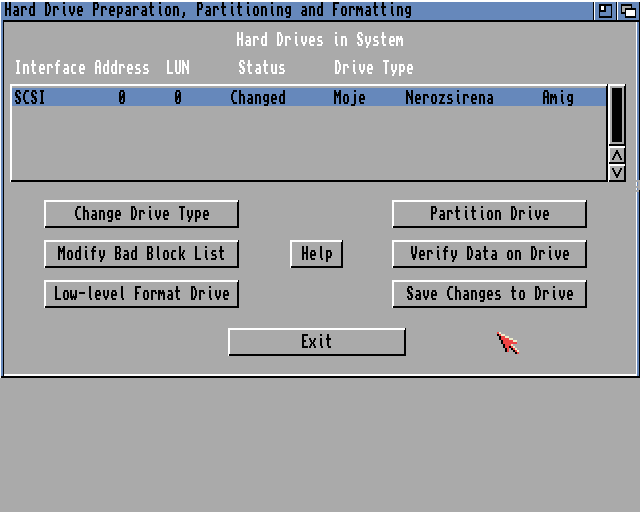 Amiga HDToolBox Workbench 3.1