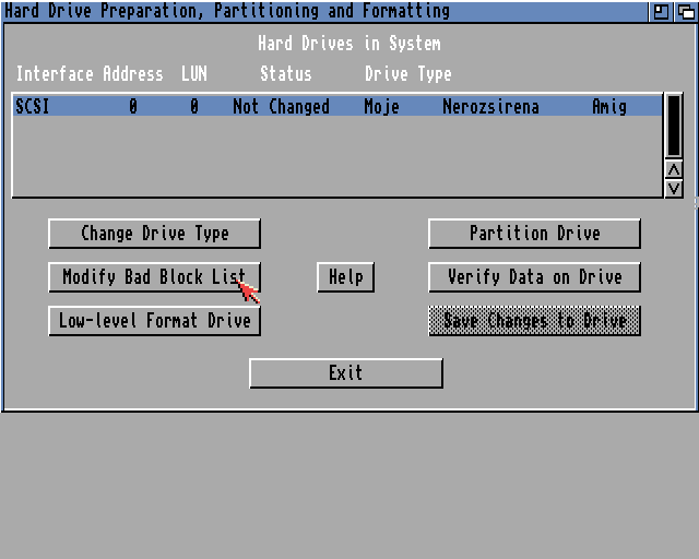 Amiga HDToolBox Workbench 3.1