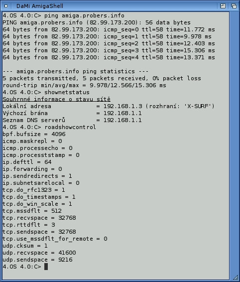 AmigaOS 4.0 - Ping a NetStatus