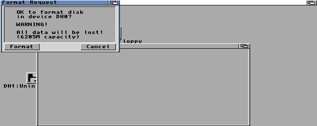 AmigaOS 3.2 - Formátování DH0