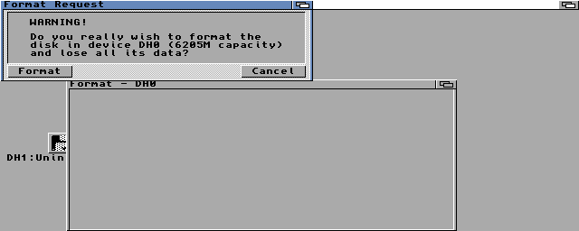 AmigaOS 3.2 - Formátování DH0