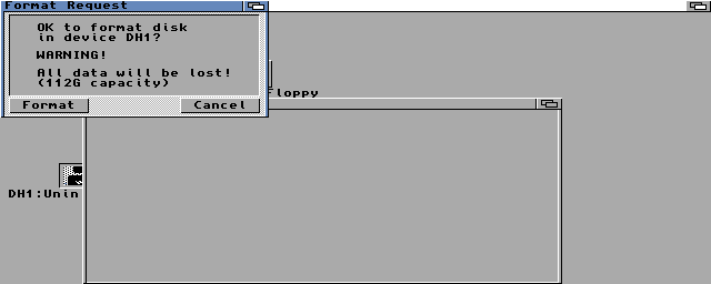 AmigaOS 3.2 - Formátování DH1