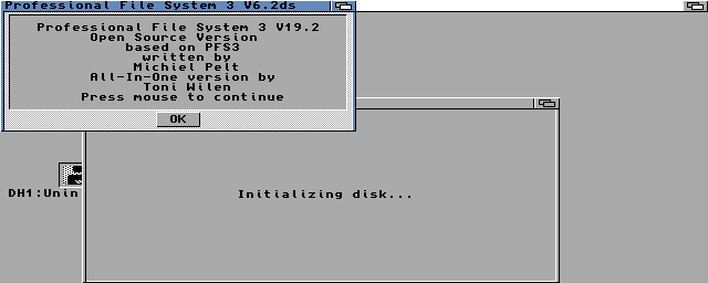 AmigaOS 3.2 - Formátování DH1