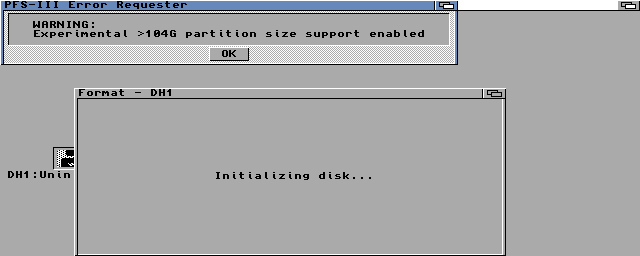 AmigaOS 3.2 - Formátování DH1