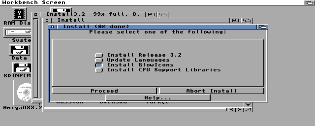 Instalace AmigaOS 3.2 - Instalace GlowIcons