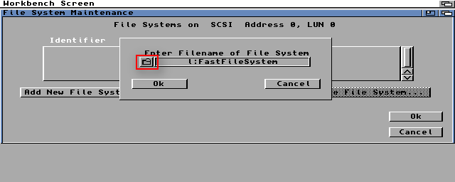 AmigaOS 3.2 - výběr nového souborového systému