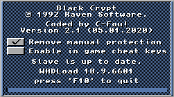 WHDLoad verze hry Black Crypt