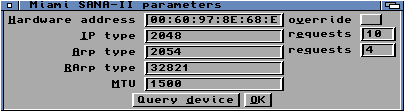 Miami SANA-II parameters